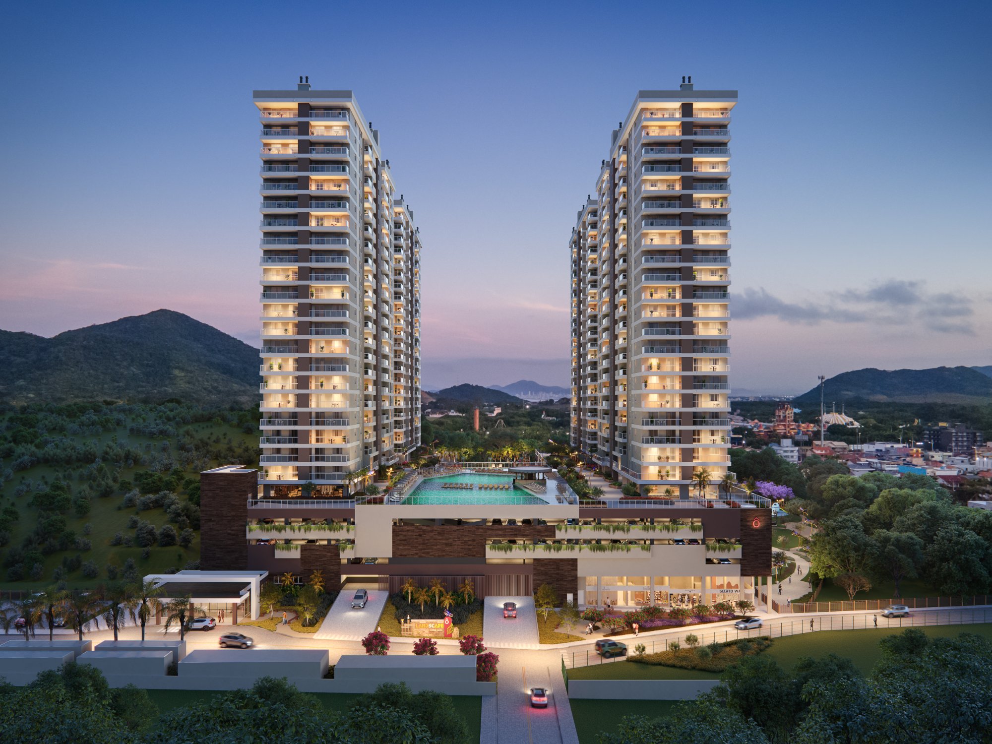 Landscape Home Club - Fachada Noturna